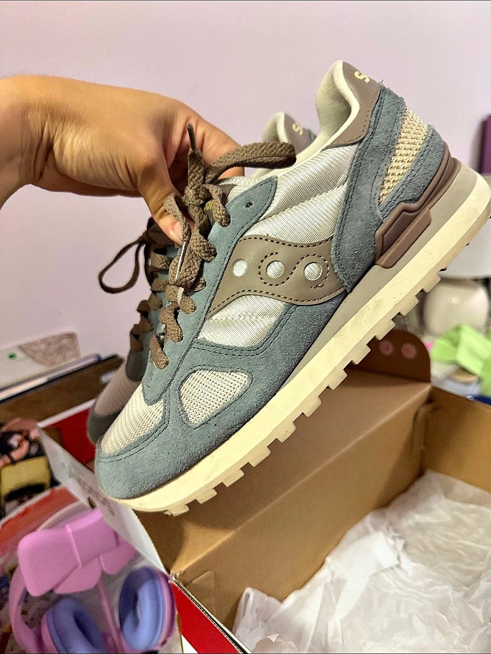 Saucony Jazz Original Vintage blue & Cream Sneakers